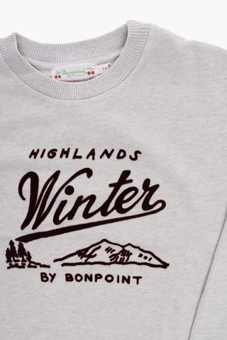 Cotton Crew-Neck Sweatshirt with Velvet Logo