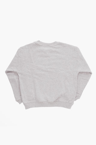 Cotton Crew-Neck Sweatshirt with Velvet Logo