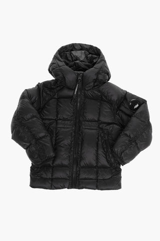 Rip Stop Checked Padded Jacket with Hood