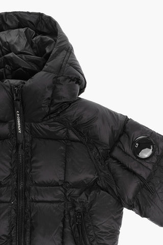 Rip Stop Checked Padded Jacket with Hood