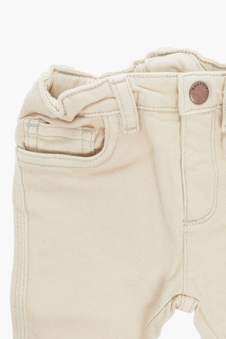 Pantaloni in Twill di Cotone con Bottone Logato