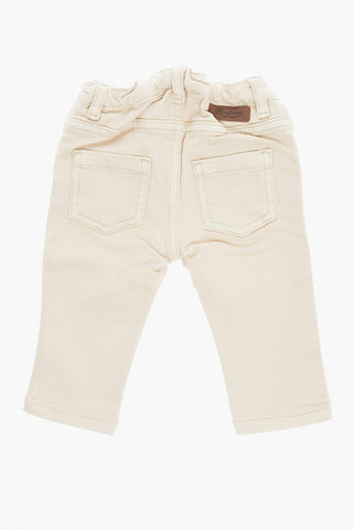 Pantaloni in Twill di Cotone con Bottone Logato