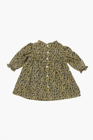 Floral-Motif Velvet Dress