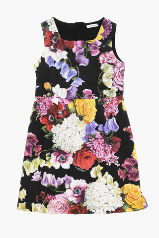 Floral-Motif Sleeveless Dress