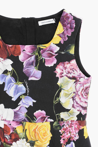 Floral-Motif Sleeveless Dress