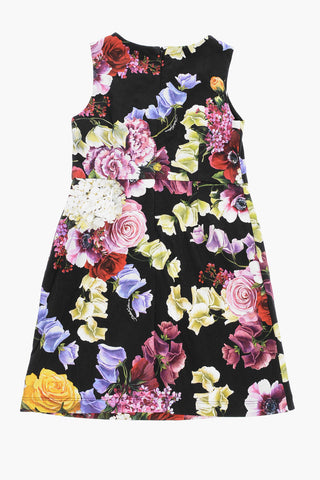 Floral-Motif Sleeveless Dress