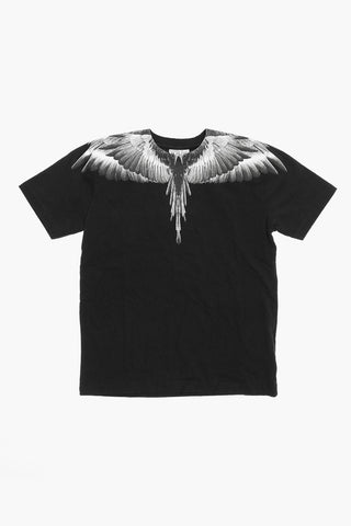Cotton ICON Crew-Neck T-shirt with Wings Print