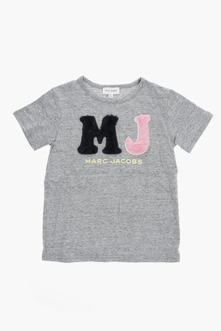 Crew-neck T-shirt with Faux Fur Monogram