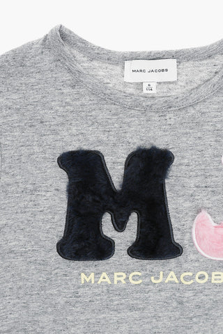 Crew-neck T-shirt with Faux Fur Monogram