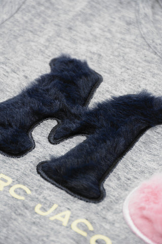 Crew-neck T-shirt with Faux Fur Monogram