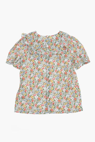 Camicia In Motivo Floreale con Volant