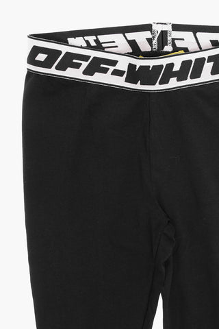 Stretch Cotton Leggings with Logoed Elastic Band