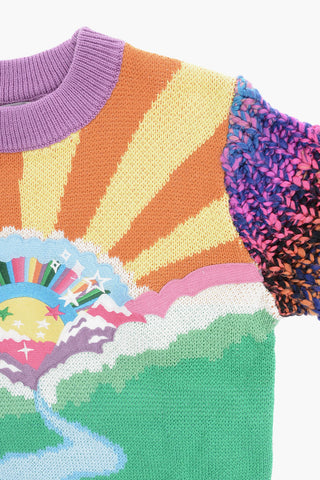 Maglia Girocollo con Ricamo Frontale