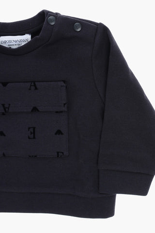 EMPORIO Set Felpa e Joggers in Tinta Unita con Monogram All-Over