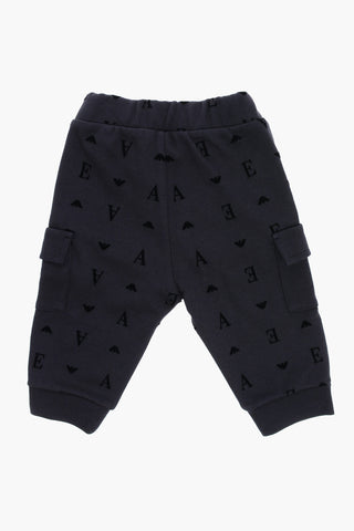 EMPORIO Set Felpa e Joggers in Tinta Unita con Monogram All-Over