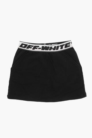 Solid Color Skirt with Logoed Elastic Band