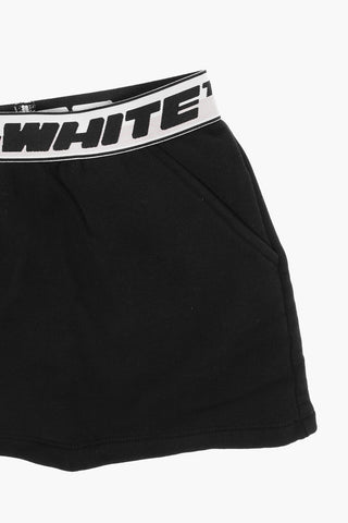 Solid Color Skirt with Logoed Elastic Band