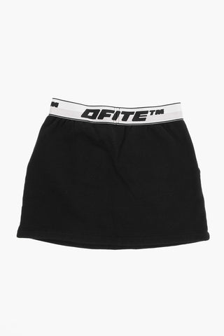 Solid Color Skirt with Logoed Elastic Band