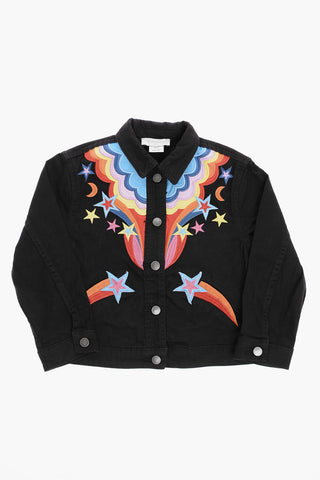 Embroidered Stretch Denim Jacket