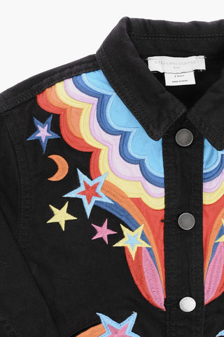 Embroidered Stretch Denim Jacket