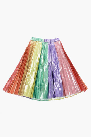 Multicolor Pleatd Flared Skirt