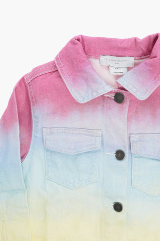Gradient Effect Denim Jacket with Logoed Buttons