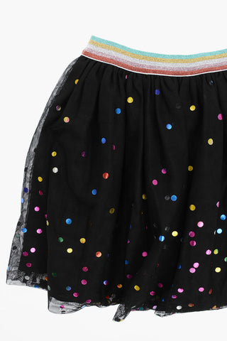 Polka Dots Tulle Skirt with Lurex Waistband