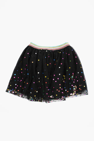 Polka Dots Tulle Skirt with Lurex Waistband