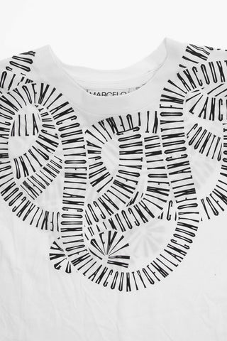Crew-neck T-Shirt with Contrasting Print