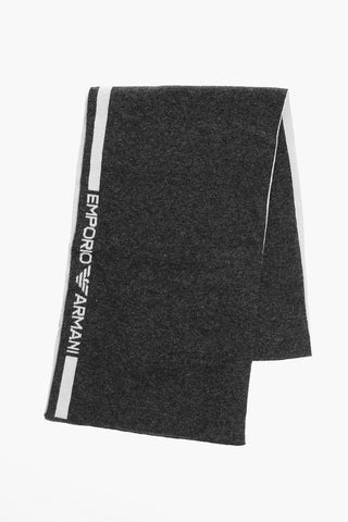 EMPORIO Two-Tone Scarf with Contrasting Logo