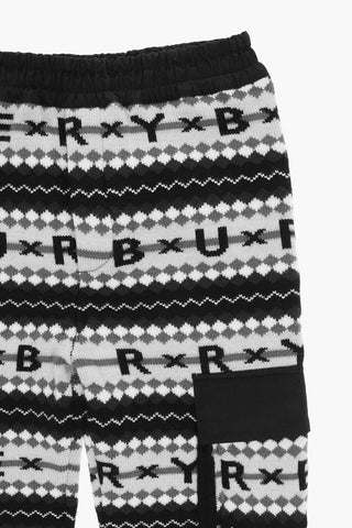 Pantaloni Cargo in Lana con Logo 