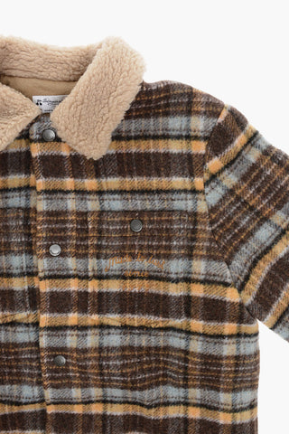 Plaid Motif Jacket with Double Breast Pocket