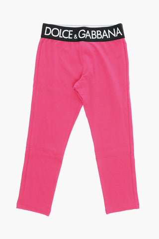Solid Color Leggings with Logoed Band at the Waist