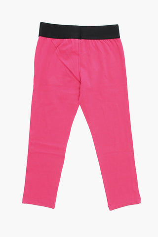 Solid Color Leggings with Logoed Band at the Waist