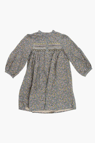 Floral-Motif Cordoroy Dress