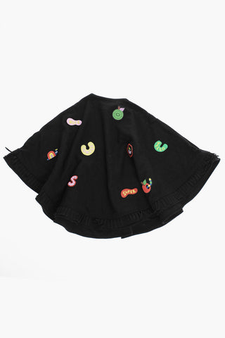 Mantella in Misto lana con Ricami Toppe