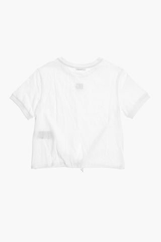 Knot Hem Crew-neck T-Shirt with Metal Monogram