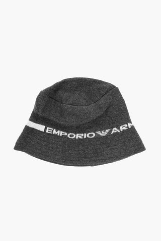 EMPORIO Solid Color Bucket Hat with Contrasting Logo