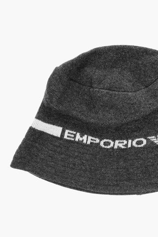 EMPORIO Solid Color Bucket Hat with Contrasting Logo