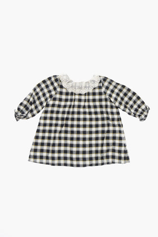Gun Club Check Dress with Lace Collar