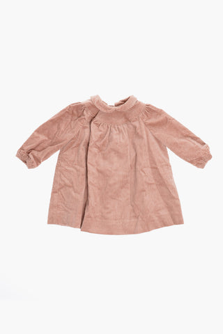 Corduroy Dress with Back Buttoning