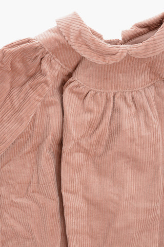 Corduroy Dress with Back Buttoning