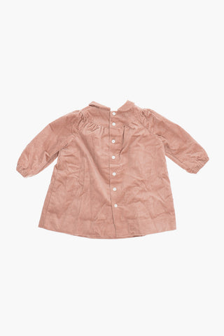 Corduroy Dress with Back Buttoning