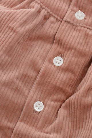 Corduroy Dress with Back Buttoning