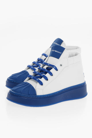 EMPORIO Two-Tone Sneakers with Logoed Strings