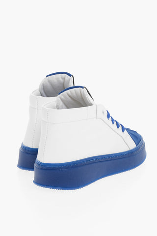 EMPORIO Two-Tone Sneakers with Logoed Strings