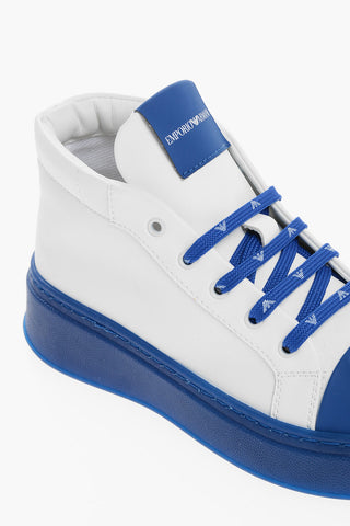 EMPORIO Two-Tone Sneakers with Logoed Strings