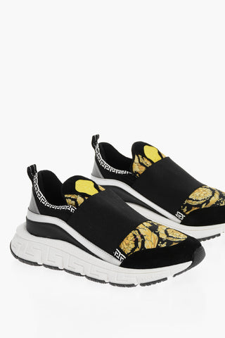 Baroque Motif Slip On Sneakers