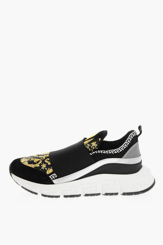 Baroque Motif Slip On Sneakers