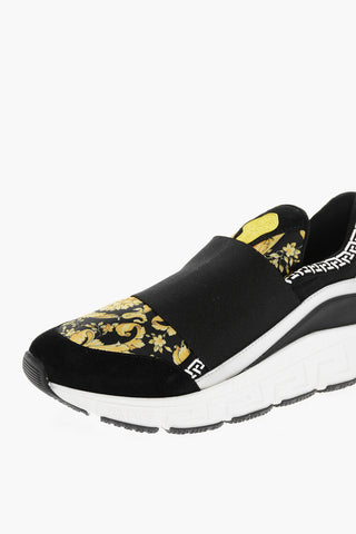 Baroque Motif Slip On Sneakers
